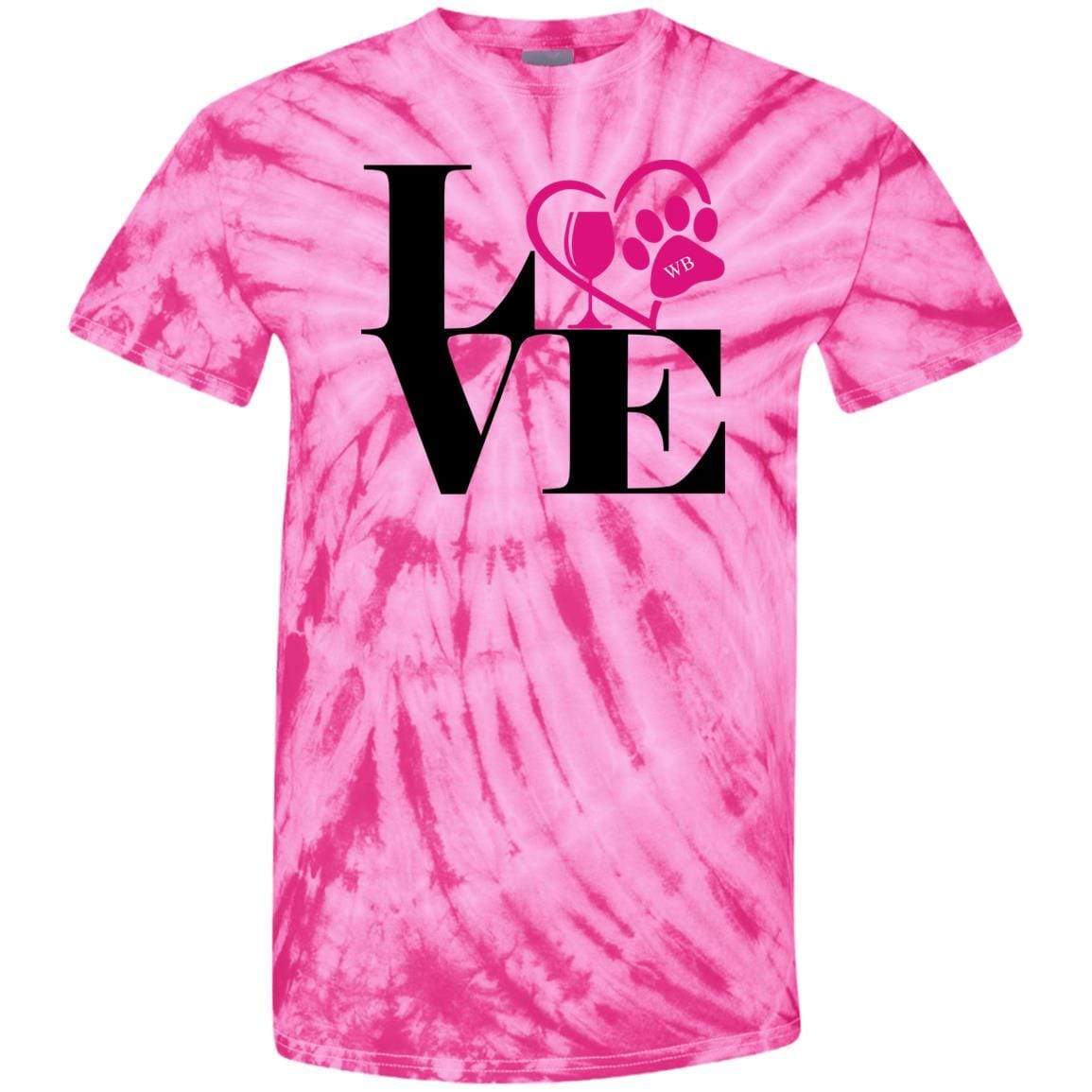 T-Shirts SpiderPink / S WineyBitches.Co "Love Paw 2" 100% Cotton Tie Dye T-Shirt WineyBitchesCo