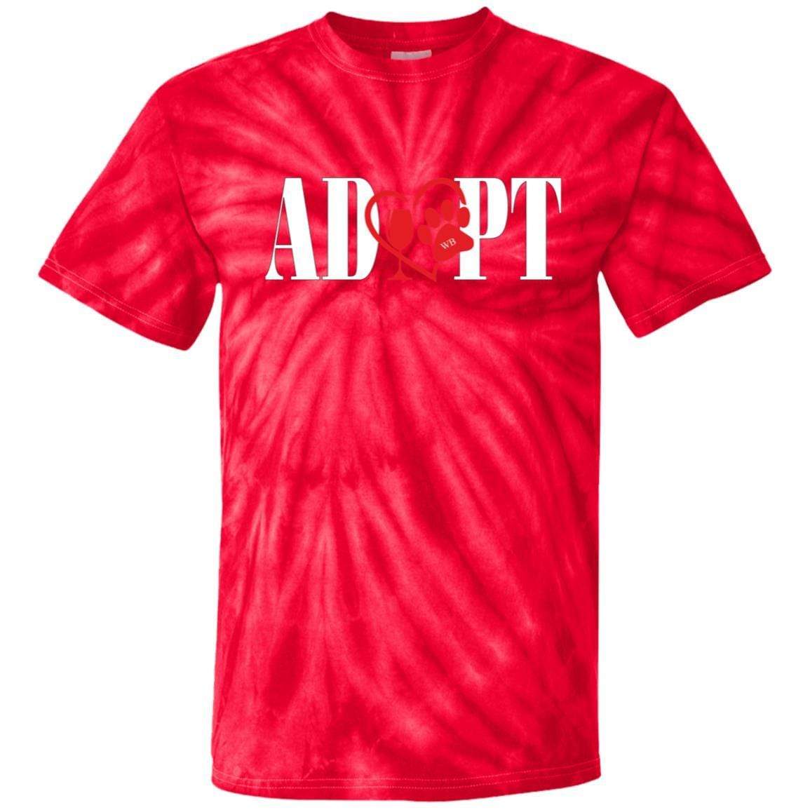 T-Shirts SpiderRed / S WineyBitches.Co “Adopt” 100% Cotton Tie Dye T-Shirt-Red Heart- White Lettering WineyBitchesCo