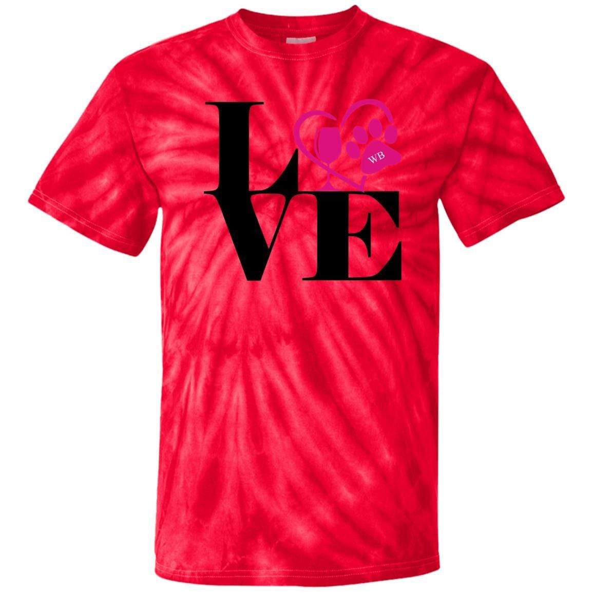 T-Shirts SpiderRed / S WineyBitches.Co "Love Paw 2" 100% Cotton Tie Dye T-Shirt WineyBitchesCo