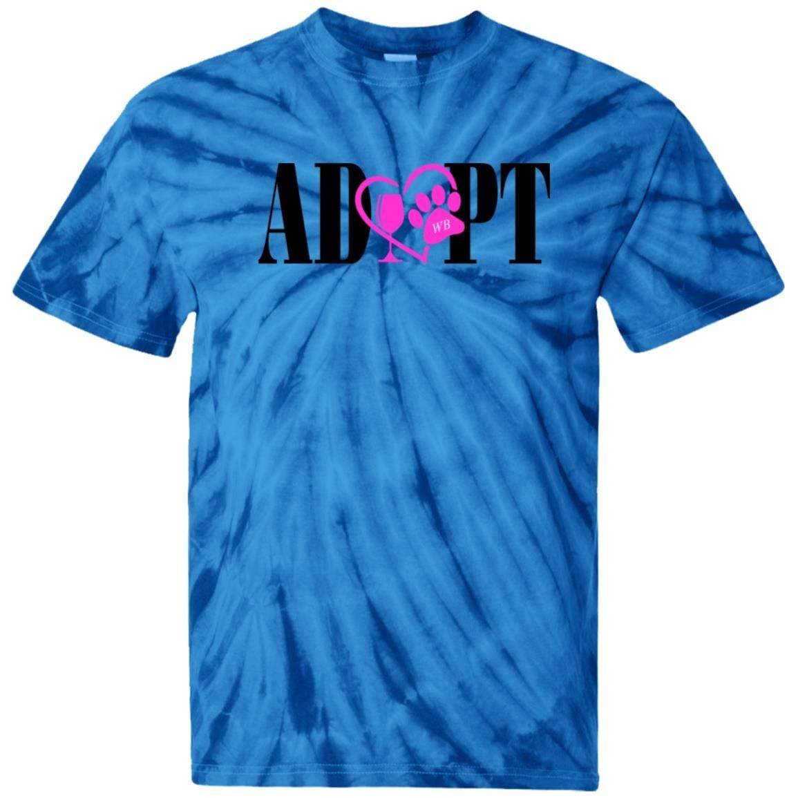 T-Shirts SpiderRoyal / S WineyBitches.Co “Adopt” 100% Cotton Tie Dye T-Shirt- Pink Heart- Blk Lettering WineyBitchesCo