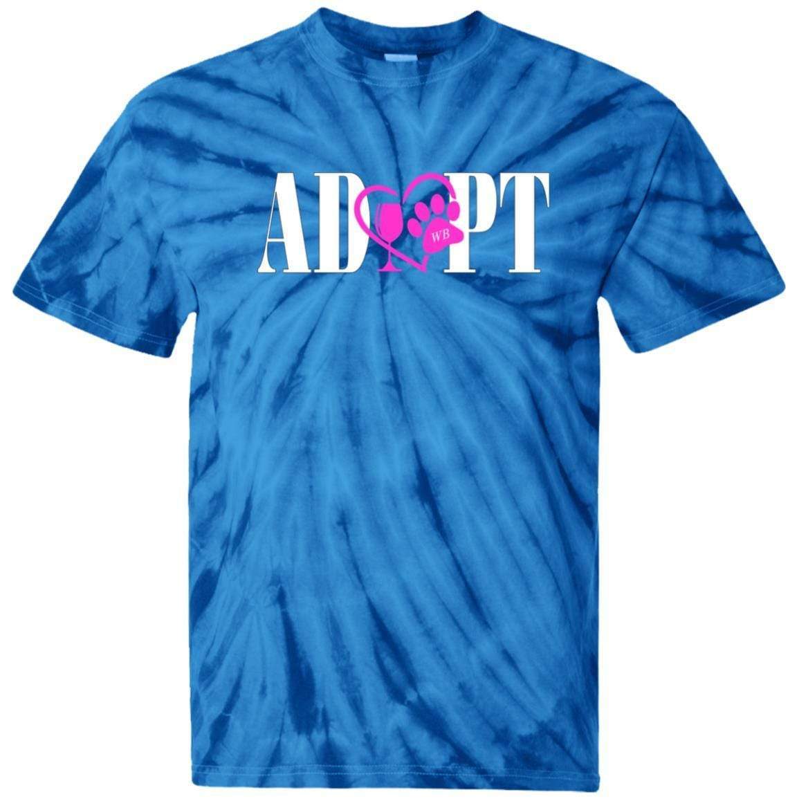 T-Shirts SpiderRoyal / S WineyBitches.Co "Adopt" 100% Cotton Tie Dye T-Shirt-Pink Heart-White Lettering WineyBitchesCo