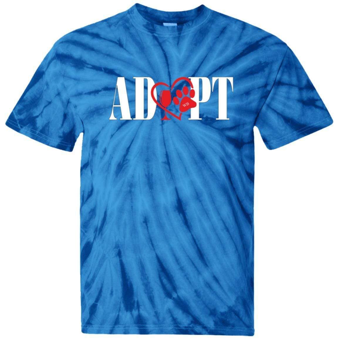 T-Shirts SpiderRoyal / S WineyBitches.Co “Adopt” 100% Cotton Tie Dye T-Shirt-Red Heart- White Lettering WineyBitchesCo