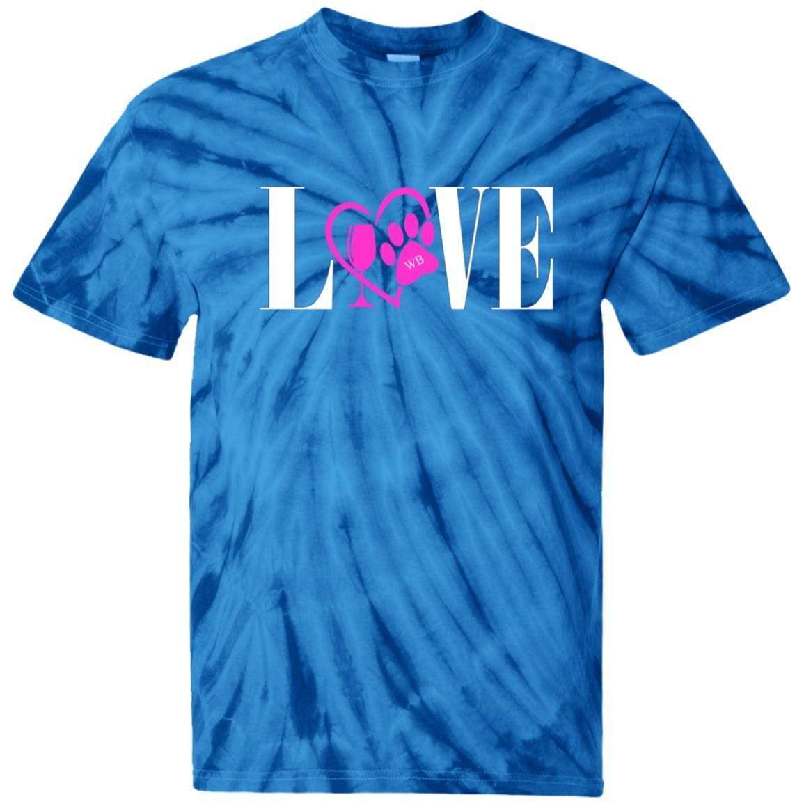 T-Shirts SpiderRoyal / S WineyBitches.co "Love Paw" Collection -Wht Lettering 100% Cotton Tie Dye T-Shirt WineyBitchesCo