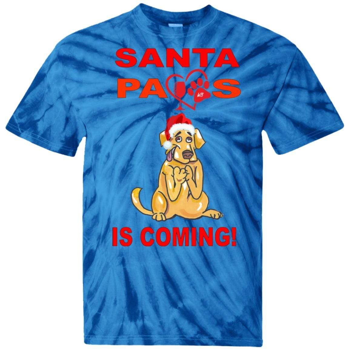 T-Shirts SpiderRoyal / S WineyBitches.co Santa Paws Is Coming 100% Cotton Tie Dye T-Shirt WineyBitchesCo