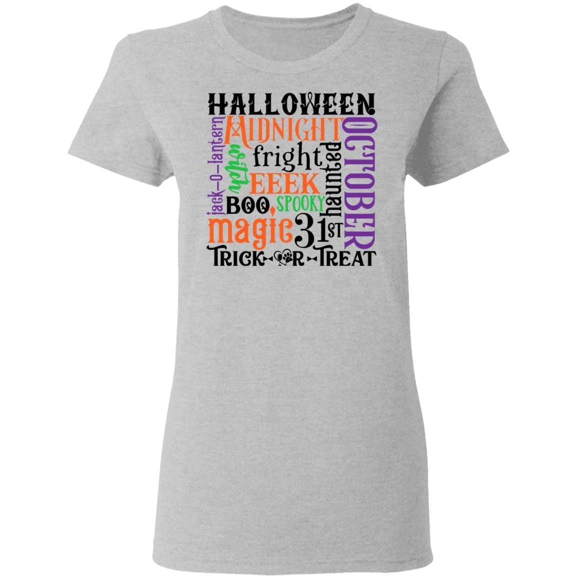T-Shirts Sport Grey / S Winey Bitches Co "Halloween Word Jumble" Ladies' 5.3 oz. T-Shirt WineyBitchesCo