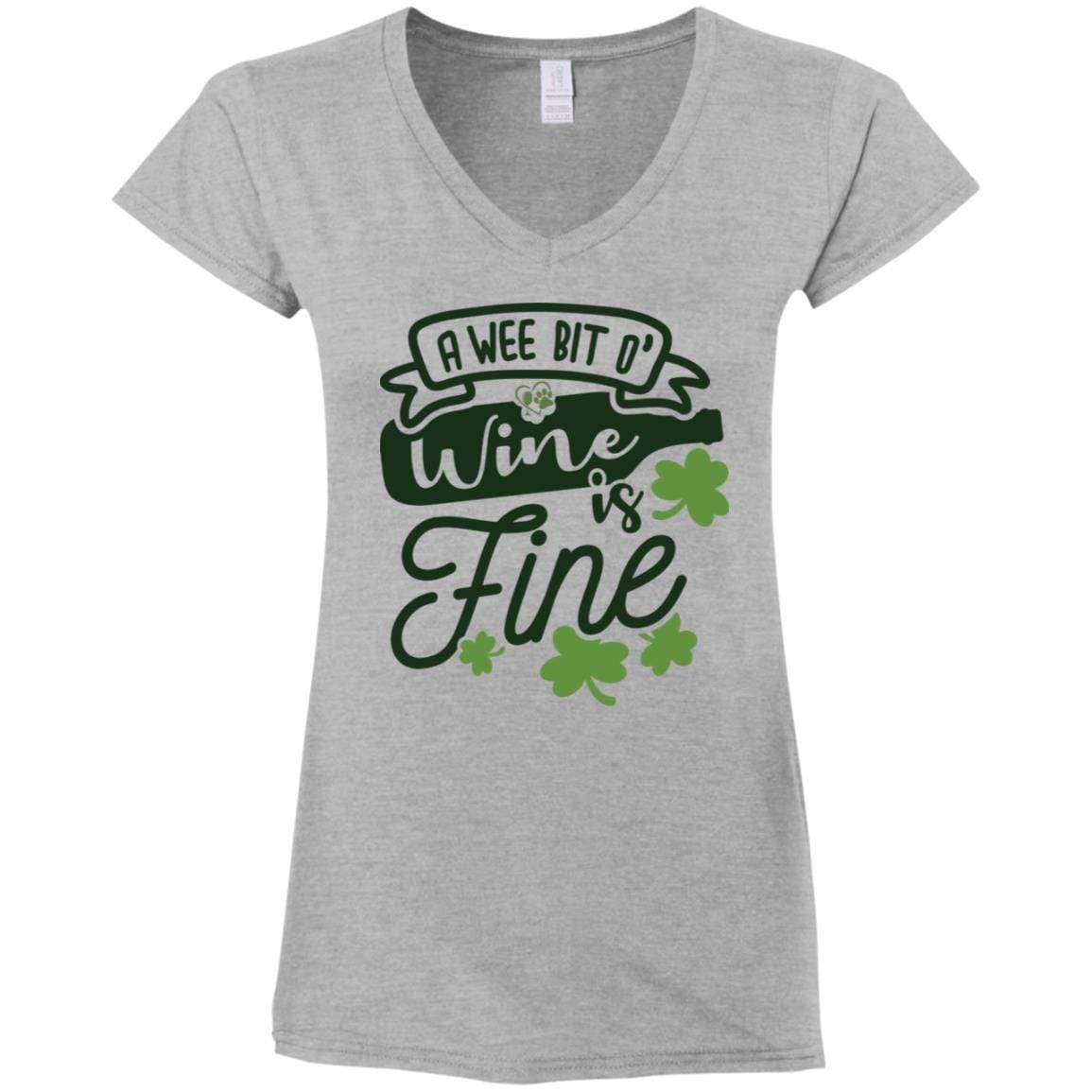 T-Shirts Sport Grey / S Winey Bitches Co Ladies' Fitted Softstyle 4.5 oz V-Neck T-Shirt WineyBitchesCo
