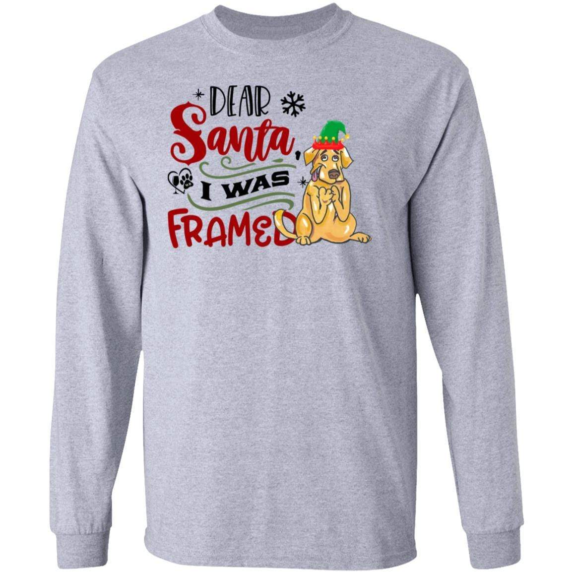 T-Shirts Sport Grey / S WineyBitches.Co "Dear Santa I Was Framed" LS Ultra Cotton T-Shirt WineyBitchesCo