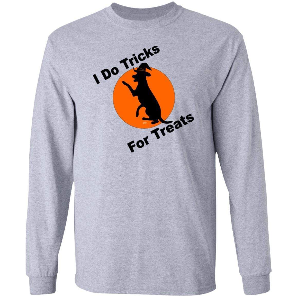 T-Shirts Sport Grey / S WineyBitches.Co "I Do Tricks For Treats" Dog- LS Ultra Cotton T-Shirt WineyBitchesCo