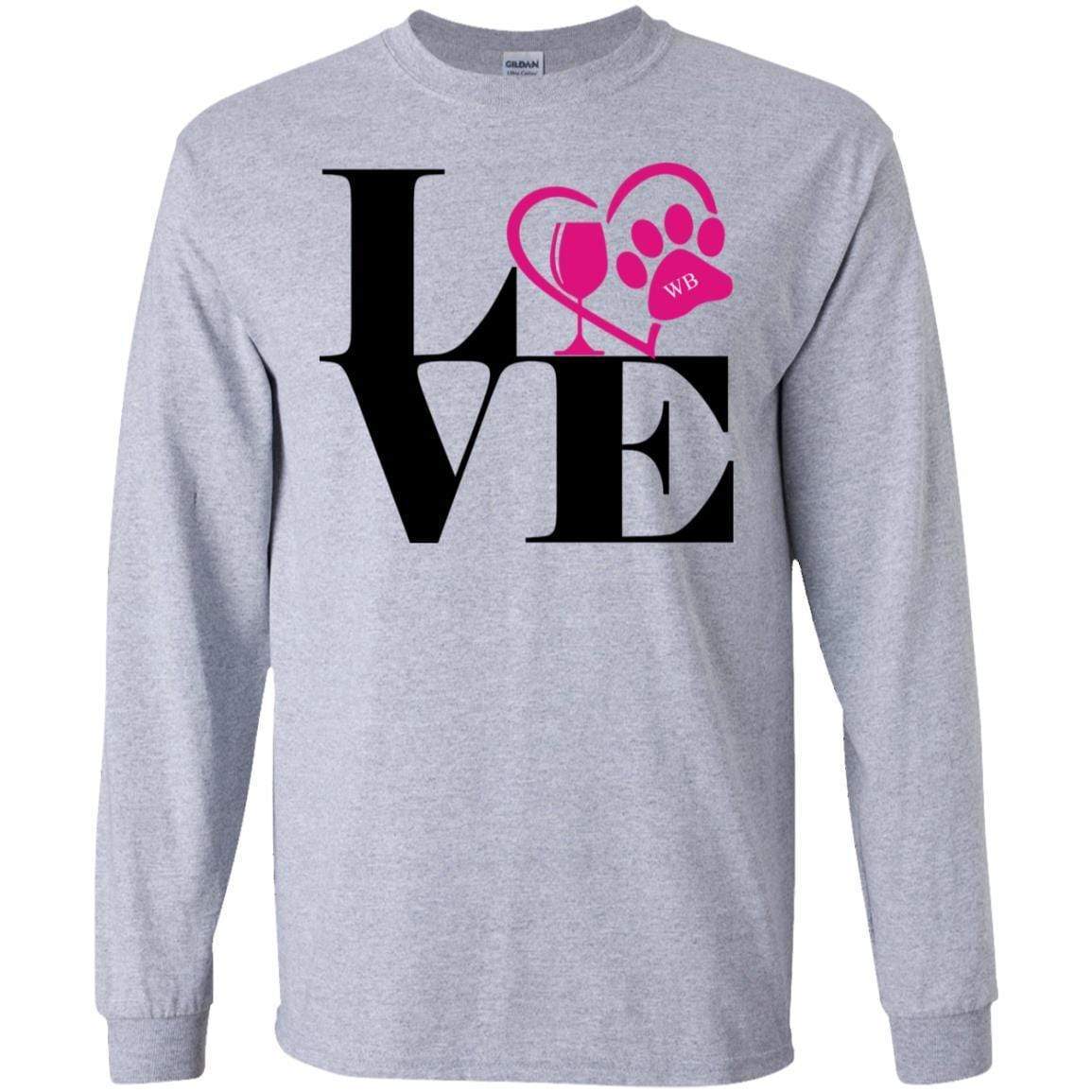 T-Shirts Sport Grey / S WineyBitches.Co "Love Paw 2" LS Ultra Cotton T-Shirt WineyBitchesCo