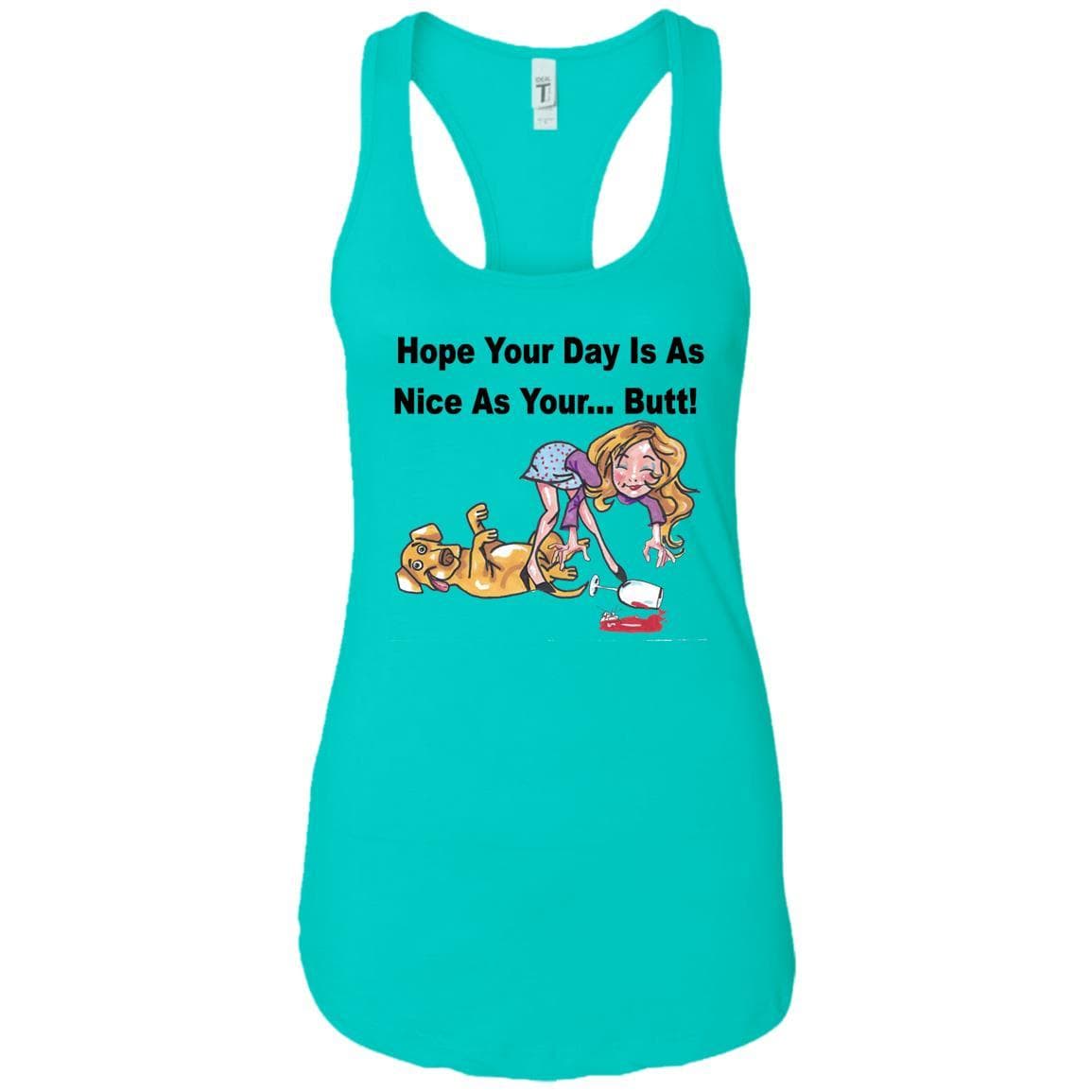T-Shirts Tahiti Blue / X-Small WineyBitches.co "Nice Butt" Racerback Tank-Black Lettering WineyBitchesCo