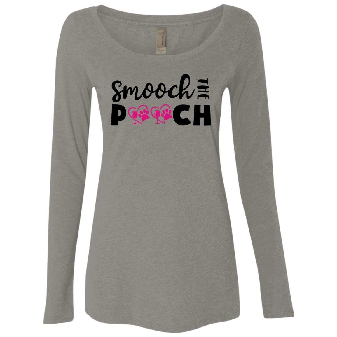 T-Shirts Venetian Grey / S Winey Bitches Co "Smooch The Pooch" Ladies' Triblend LS Scoop WineyBitchesCo