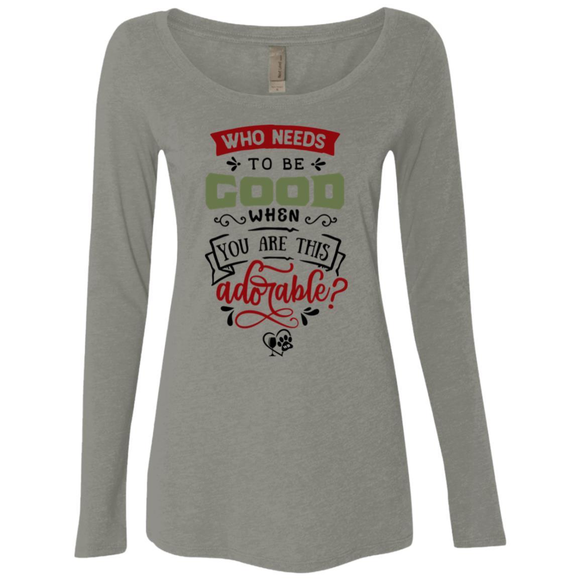 T-Shirts Venetian Grey / S WineyBitches.Co Ladies' Triblend LS Scoop WineyBitchesCo