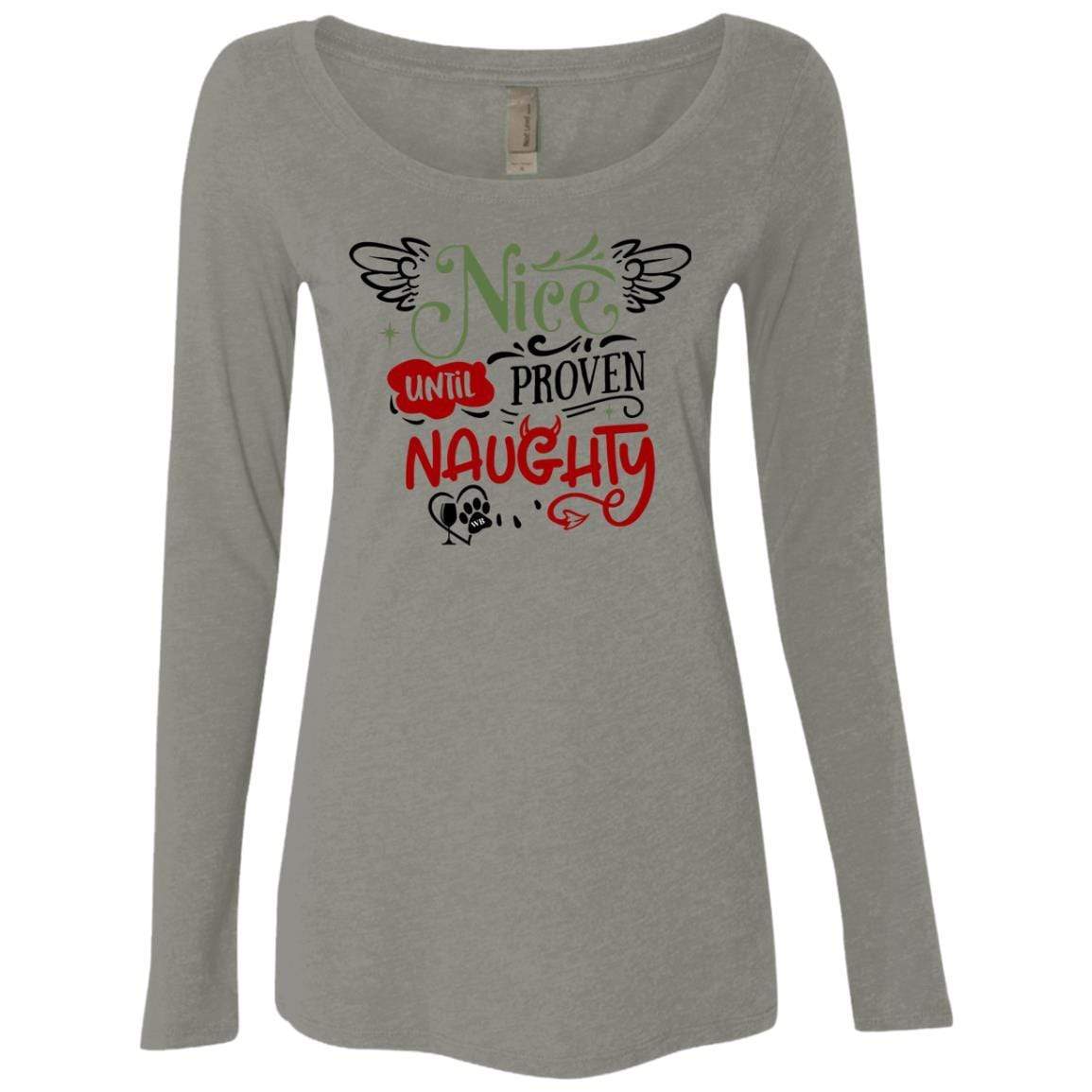 T-Shirts Venetian Grey / S WineyBitches.Co Ladies' Triblend LS Scoop WineyBitchesCo