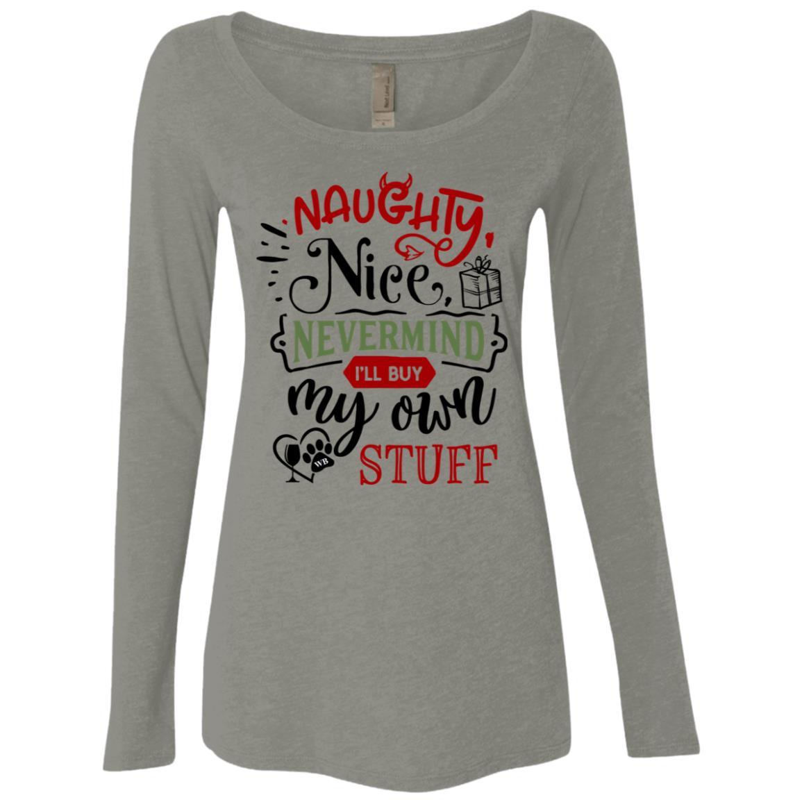 T-Shirts Venetian Grey / S WineyBitches.Co Ladies' Triblend LS Scoop WineyBitchesCo