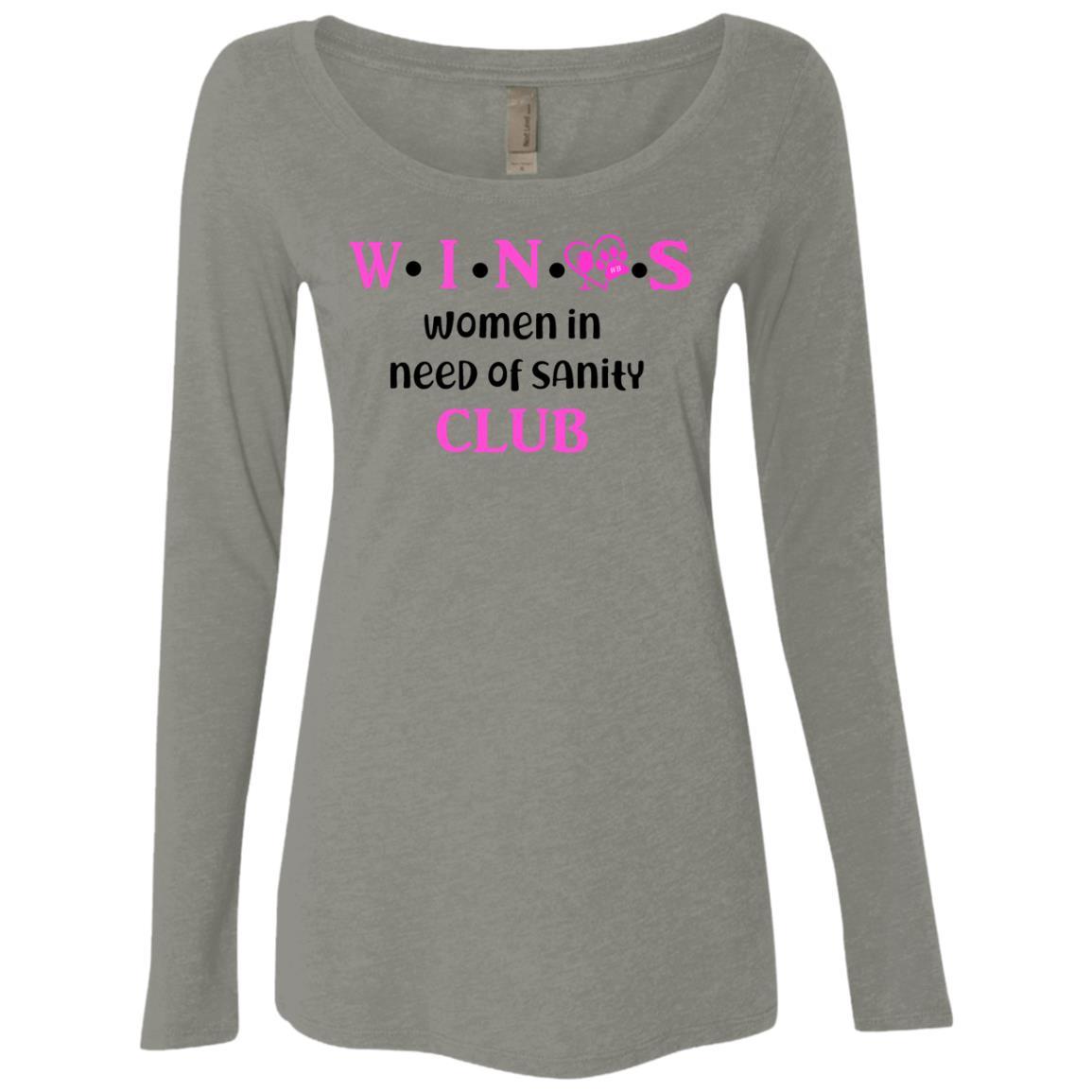 T-Shirts Venetian Grey / S WineyBitches.Co WINOS Club Ladies' Triblend LS Scoop WineyBitchesCo