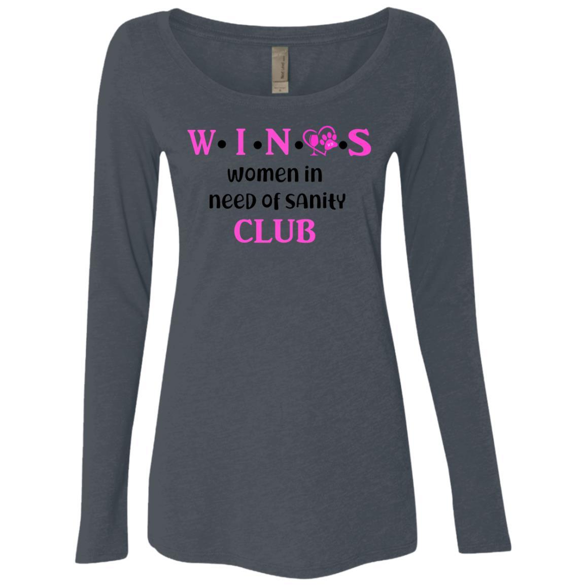 T-Shirts Vintage Navy / S WineyBitches.Co WINOS Club Ladies' Triblend LS Scoop WineyBitchesCo