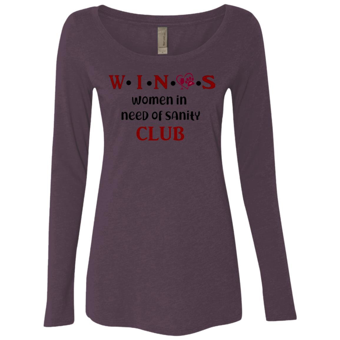 T-Shirts Vintage Purple / S WineyBitches.Co WINOS Club Ladies' Triblend LS Scoop (Burg Lettering) WineyBitchesCo
