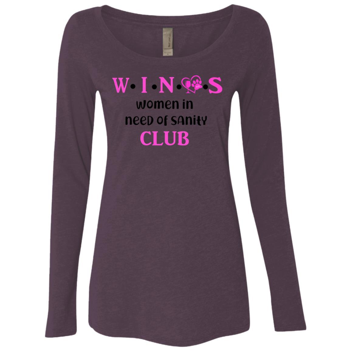 T-Shirts Vintage Purple / S WineyBitches.Co WINOS Club Ladies' Triblend LS Scoop WineyBitchesCo
