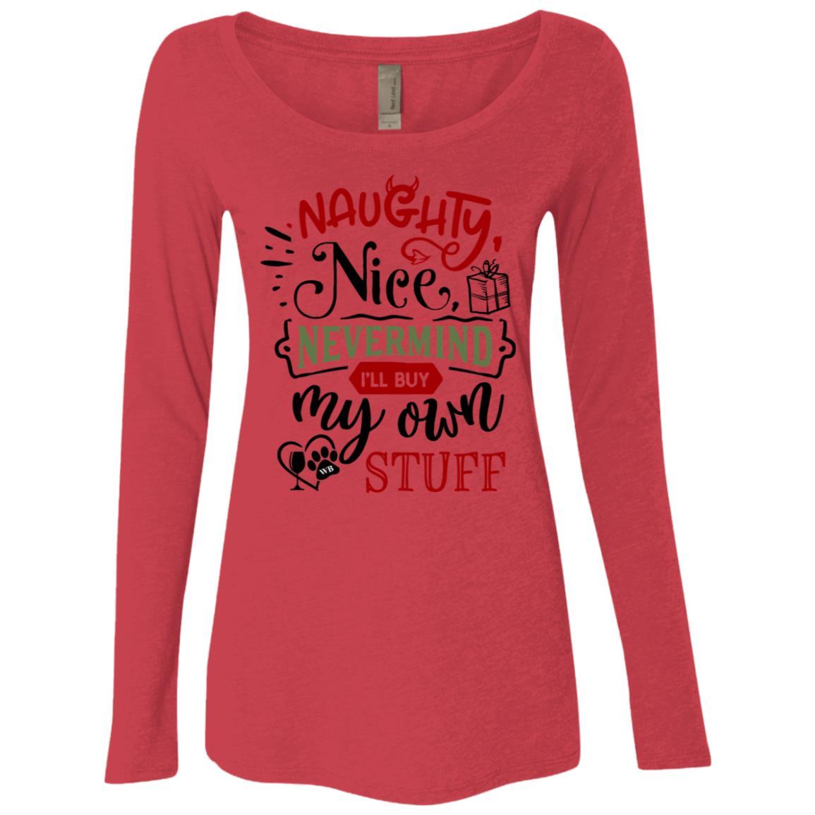 T-Shirts Vintage Red / S WineyBitches.Co Ladies' Triblend LS Scoop WineyBitchesCo