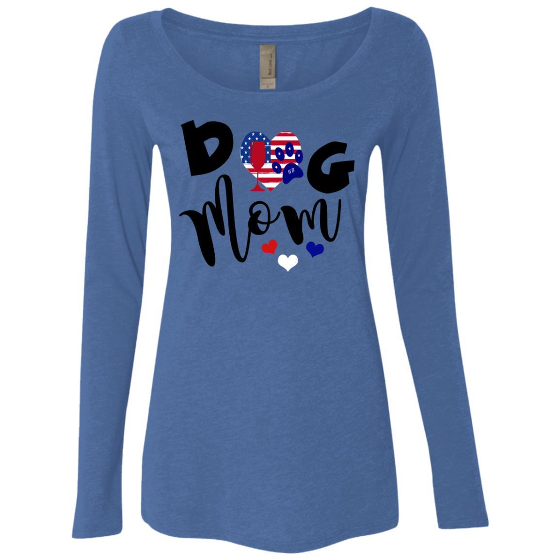 T-Shirts Vintage Royal / S WineyBitches.Co Dog Mom Ladies' Triblend LS Scoop WineyBitchesCo