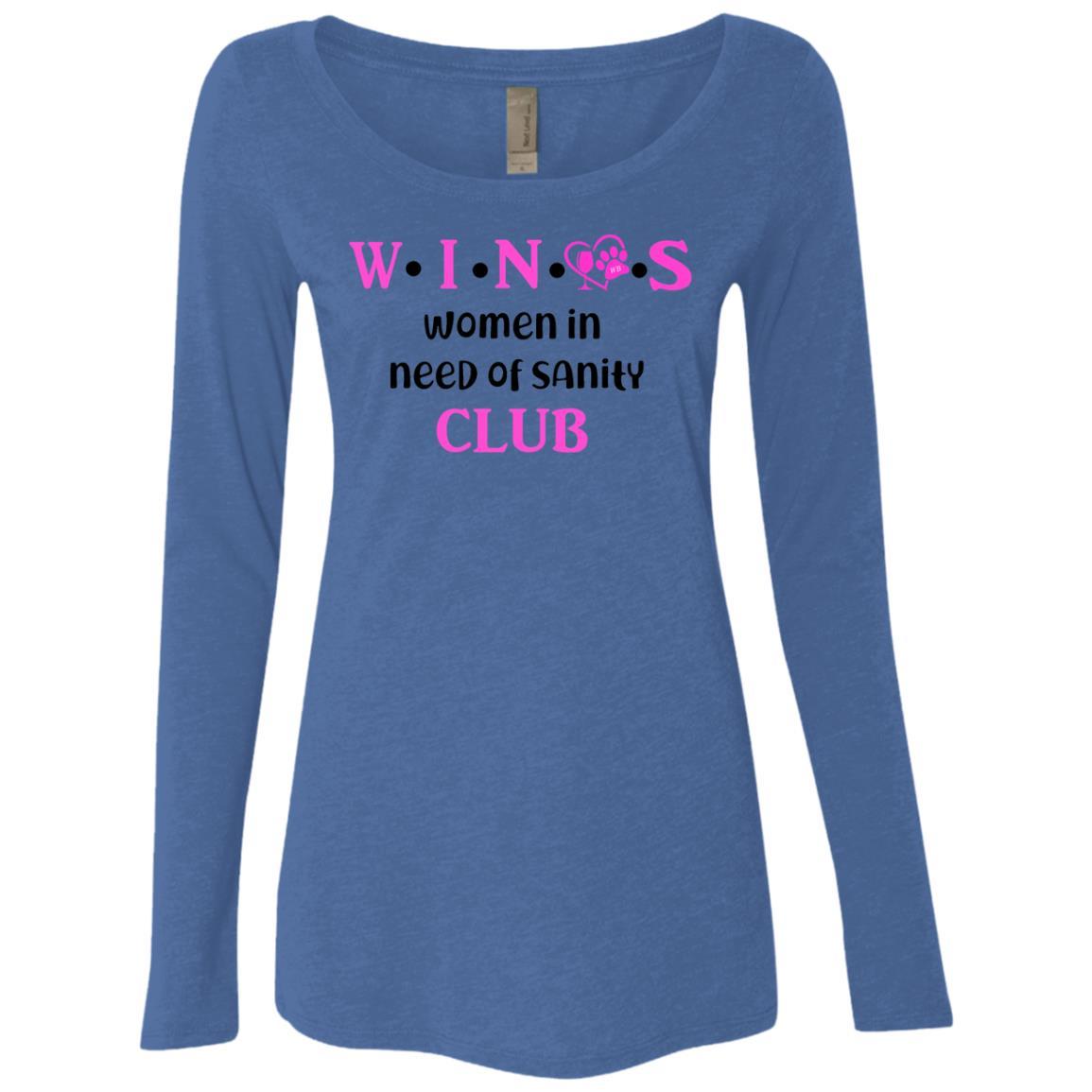 T-Shirts Vintage Royal / S WineyBitches.Co WINOS Club Ladies' Triblend LS Scoop WineyBitchesCo