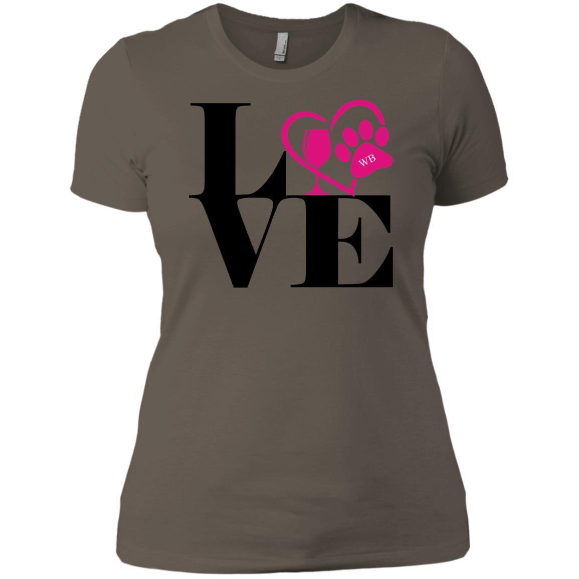 T-Shirts Warm Grey / X-Small WineyBitches.Co "Love Paw 2" Ladies' Boyfriend T-Shirt WineyBitchesCo