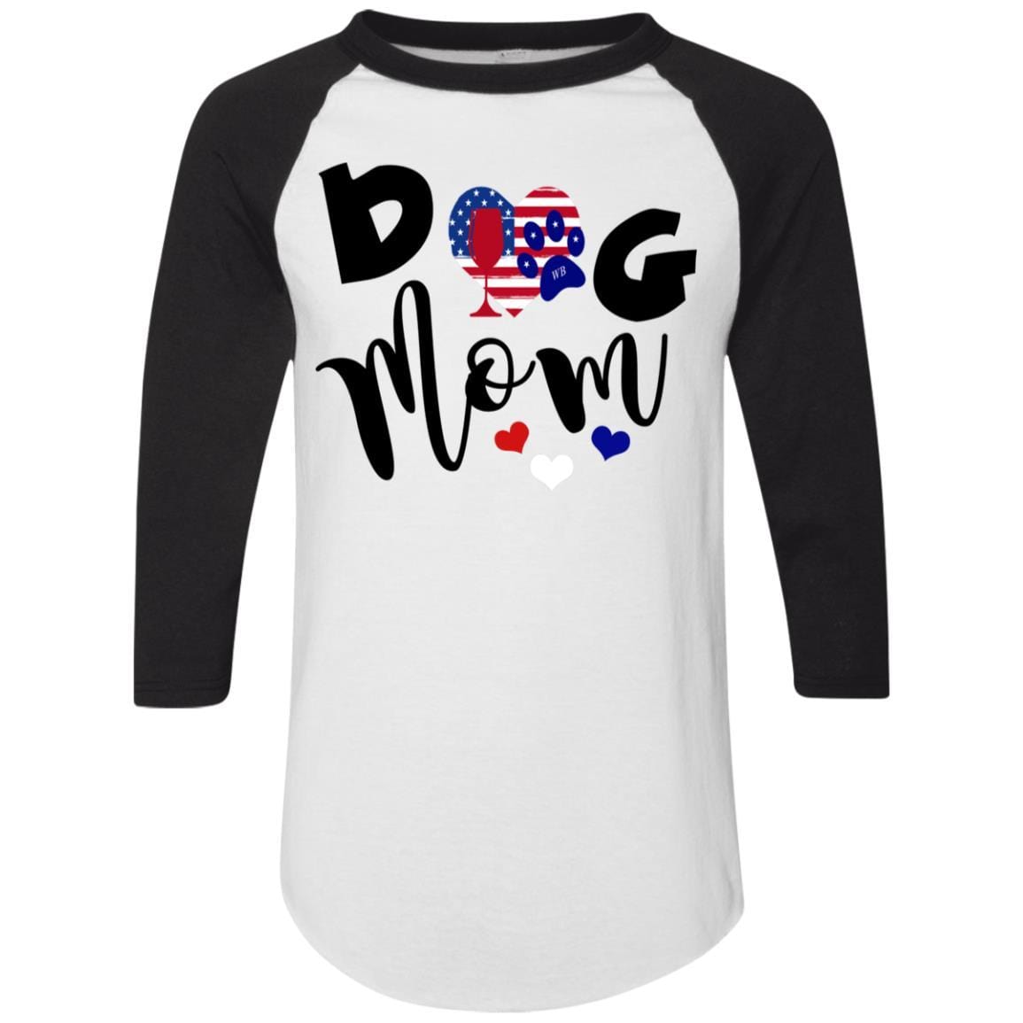 T-Shirts White/Black / S WineyBitches.Co Dog Mom Colorblock Raglan Jersey WineyBitchesCo