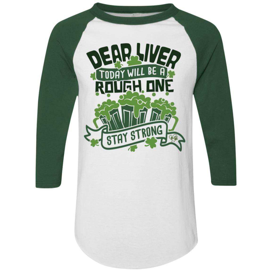 T-Shirts White/Dark Green / S Winey Bitches Co Colorblock Raglan Jersey WineyBitchesCo