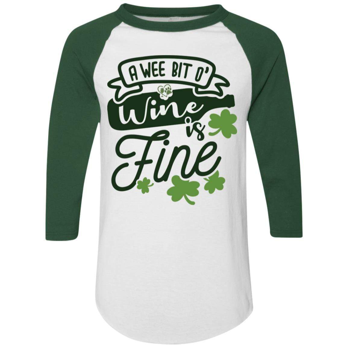 T-Shirts White/Dark Green / S Winey Bitches Co Colorblock Raglan Jersey WineyBitchesCo