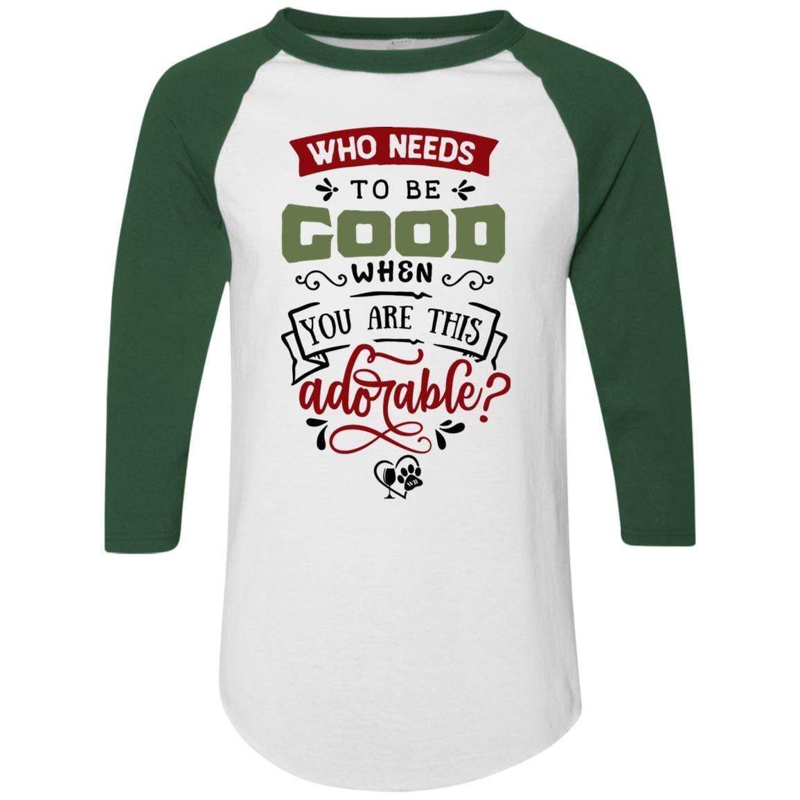 T-Shirts White/Dark Green / S WineyBitches.Co Colorblock Raglan Jersey WineyBitchesCo
