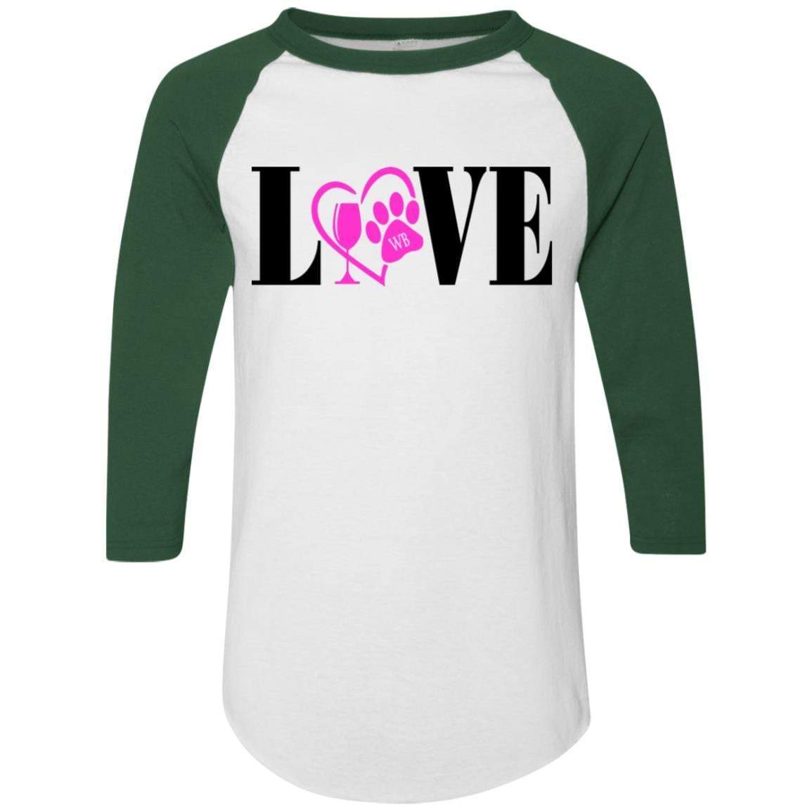 T-Shirts White/Dark Green / S WineyBitches.co Colorblock Raglan Jersey WineyBitchesCo
