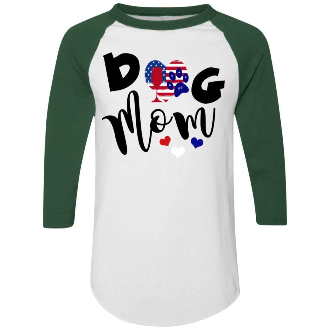 T-Shirts White/Dark Green / S WineyBitches.Co Dog Mom Colorblock Raglan Jersey WineyBitchesCo