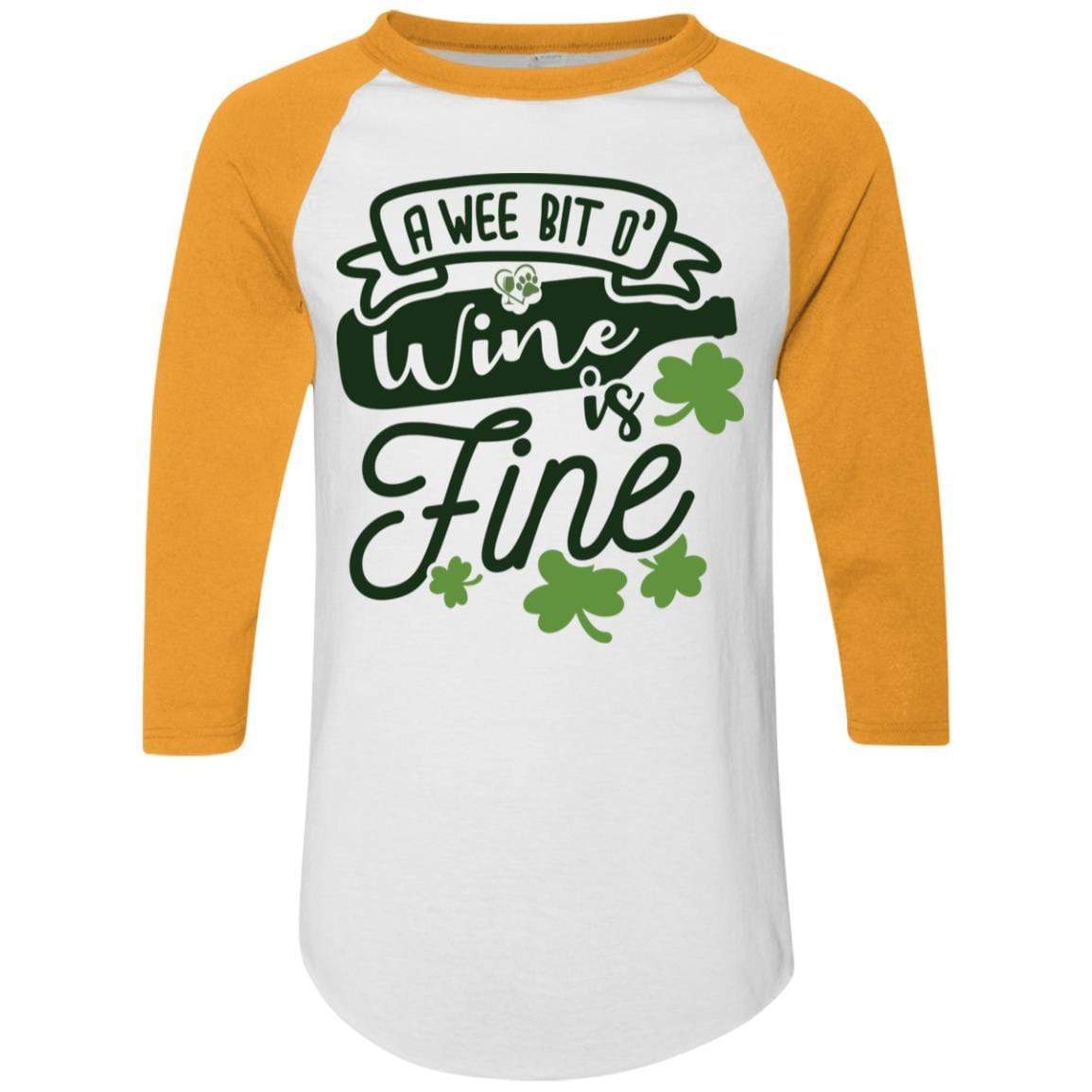 T-Shirts White/Gold / S Winey Bitches Co Colorblock Raglan Jersey WineyBitchesCo