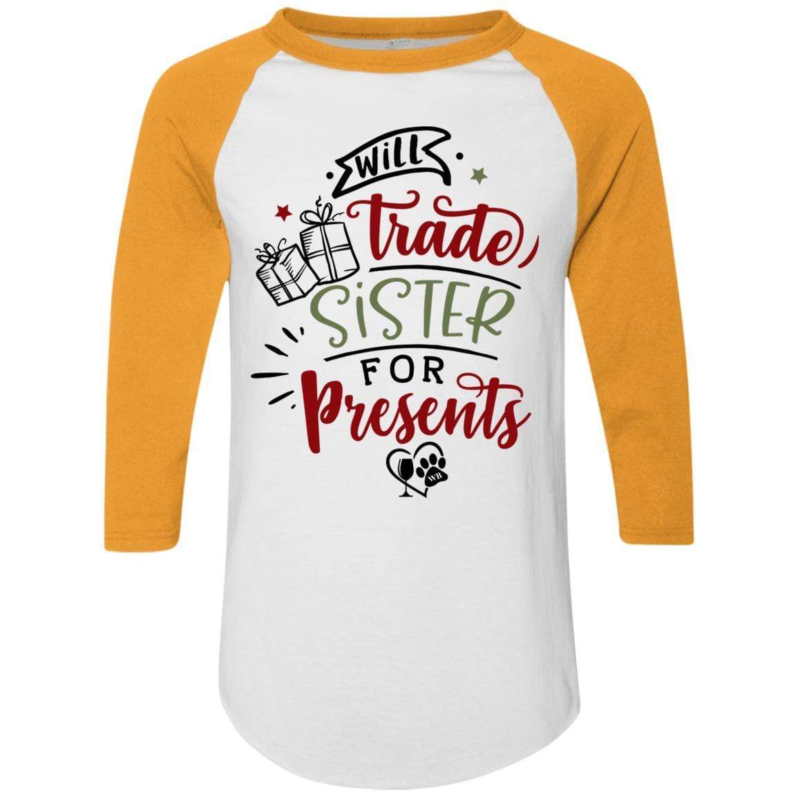 T-Shirts White/Gold / S WineyBitches.Co Colorblock Raglan Jersey WineyBitchesCo