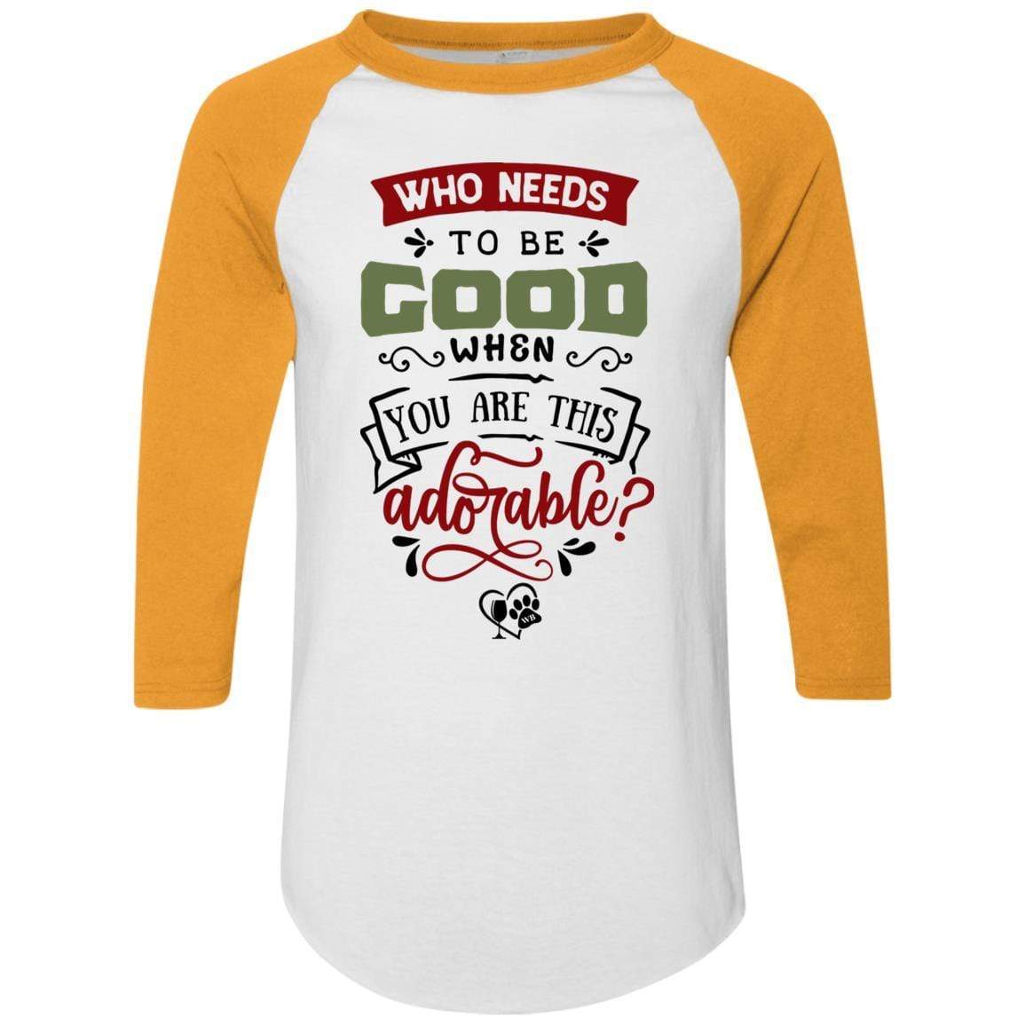 T-Shirts White/Gold / S WineyBitches.Co Colorblock Raglan Jersey WineyBitchesCo
