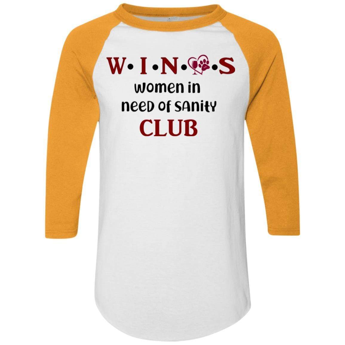 T-Shirts White/Gold / S WineyBitches.Co WINOS Club Colorblock Raglan Jersey (Burg Lettering) WineyBitchesCo