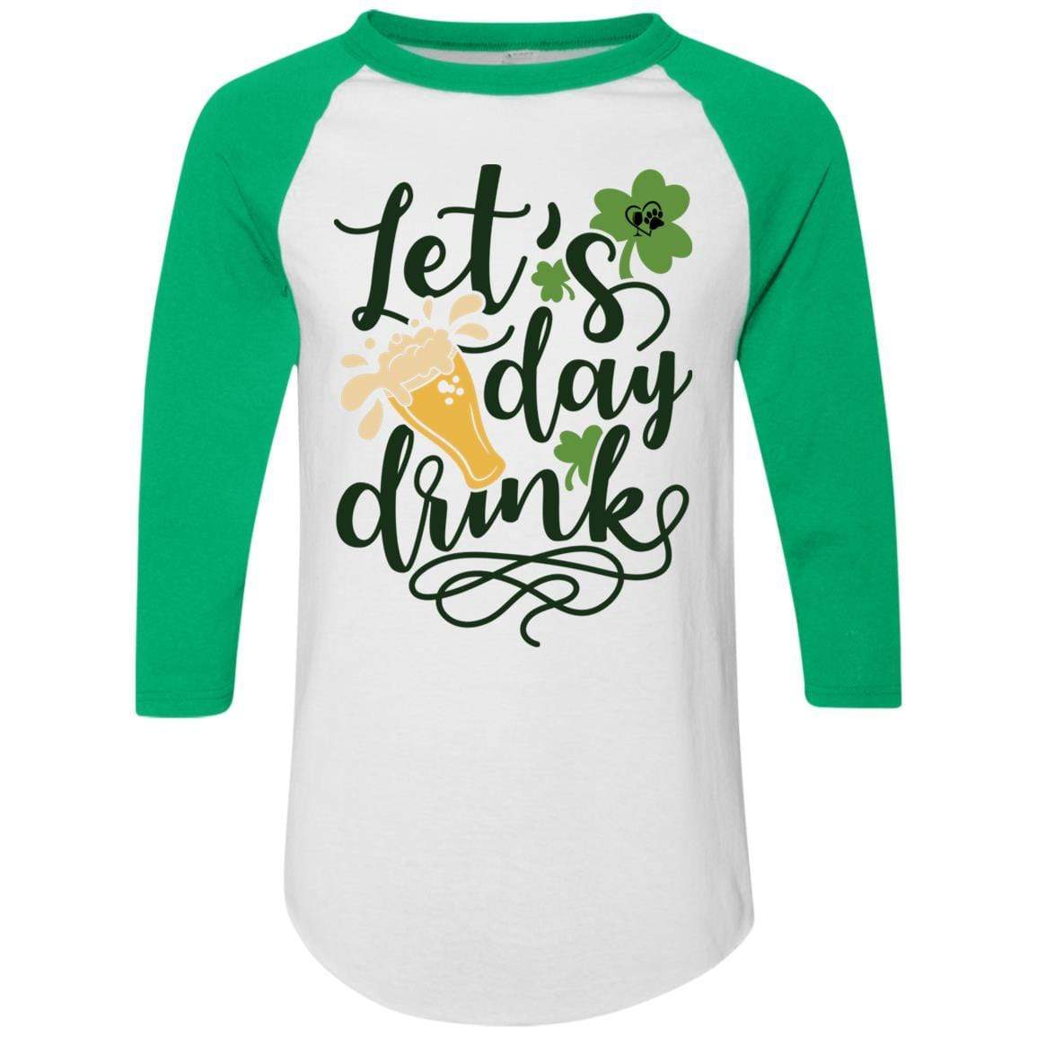 T-Shirts White/Kelly / S Winey Bitches Co Colorblock Raglan Jersey WineyBitchesCo