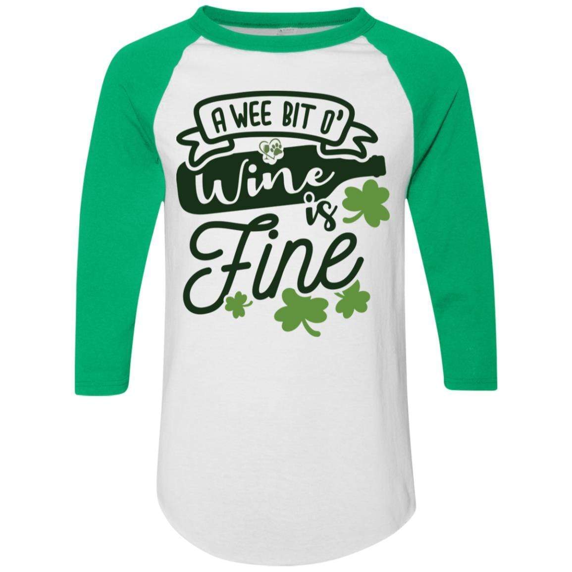 T-Shirts White/Kelly / S Winey Bitches Co Colorblock Raglan Jersey WineyBitchesCo