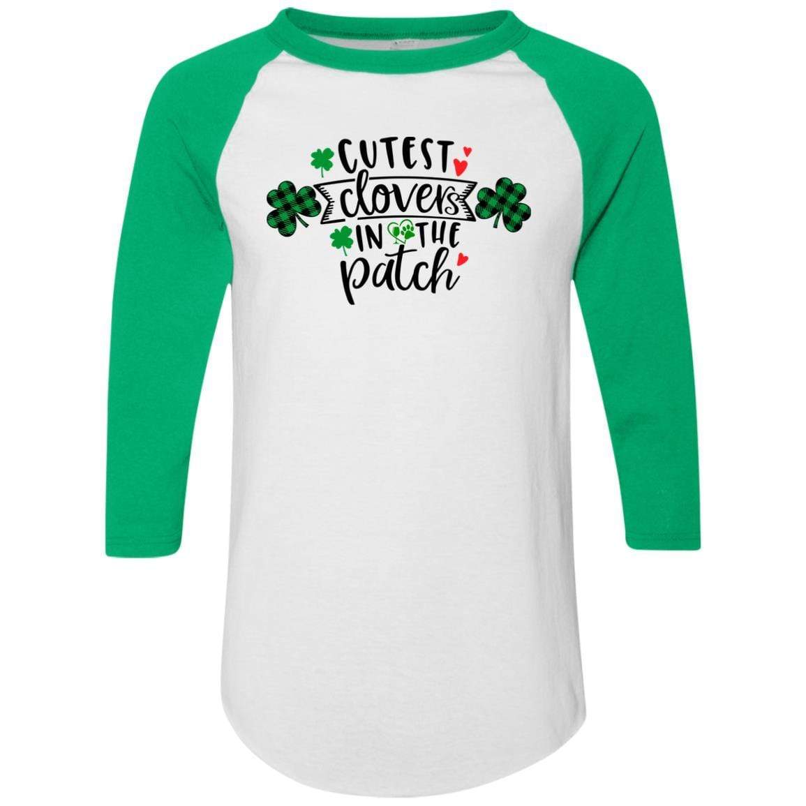 T-Shirts White/Kelly / S Winey Bitches Co Colorblock Raglan Jersey WineyBitchesCo