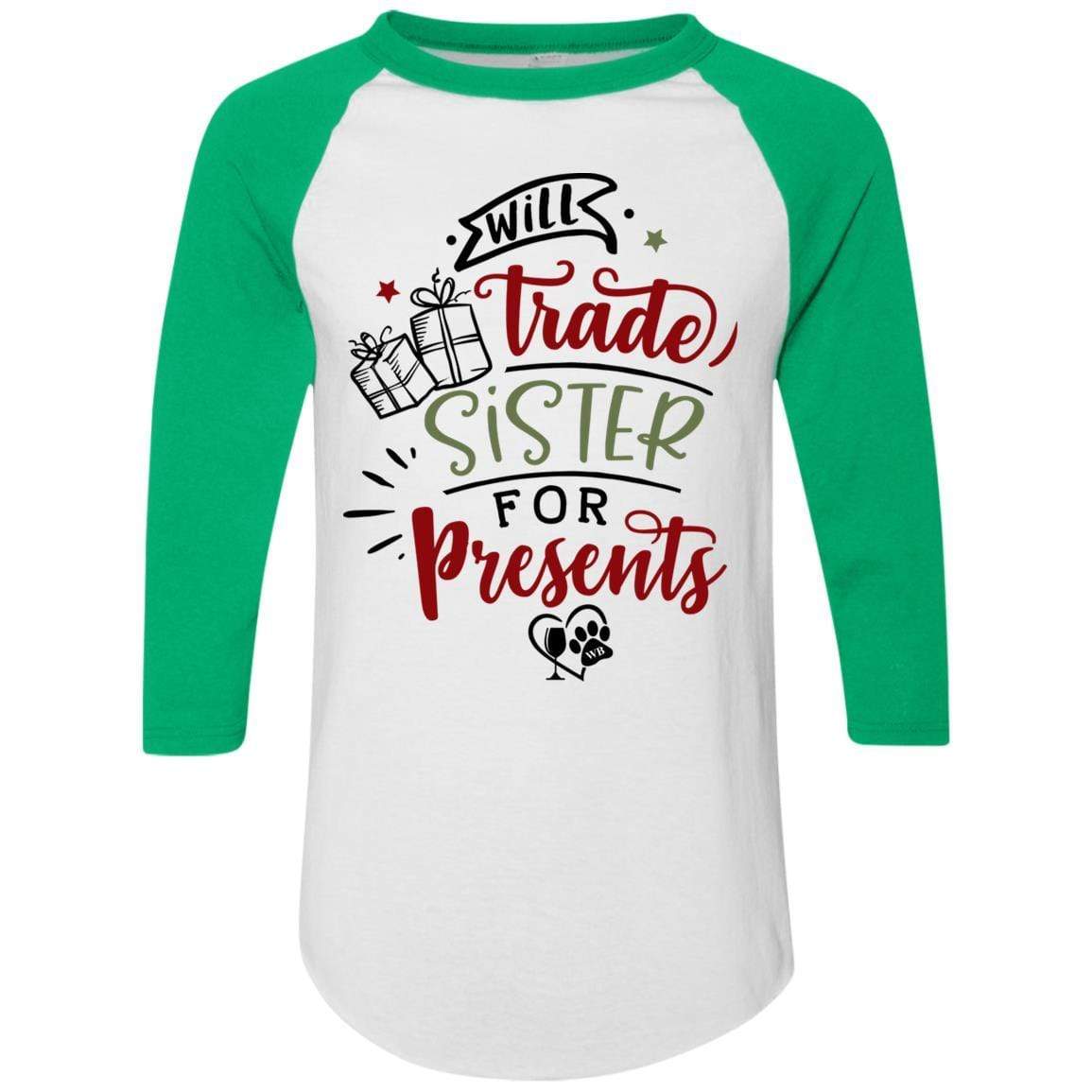 T-Shirts White/Kelly / S WineyBitches.Co Colorblock Raglan Jersey WineyBitchesCo