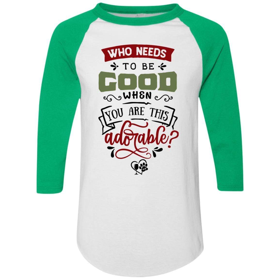T-Shirts White/Kelly / S WineyBitches.Co Colorblock Raglan Jersey WineyBitchesCo