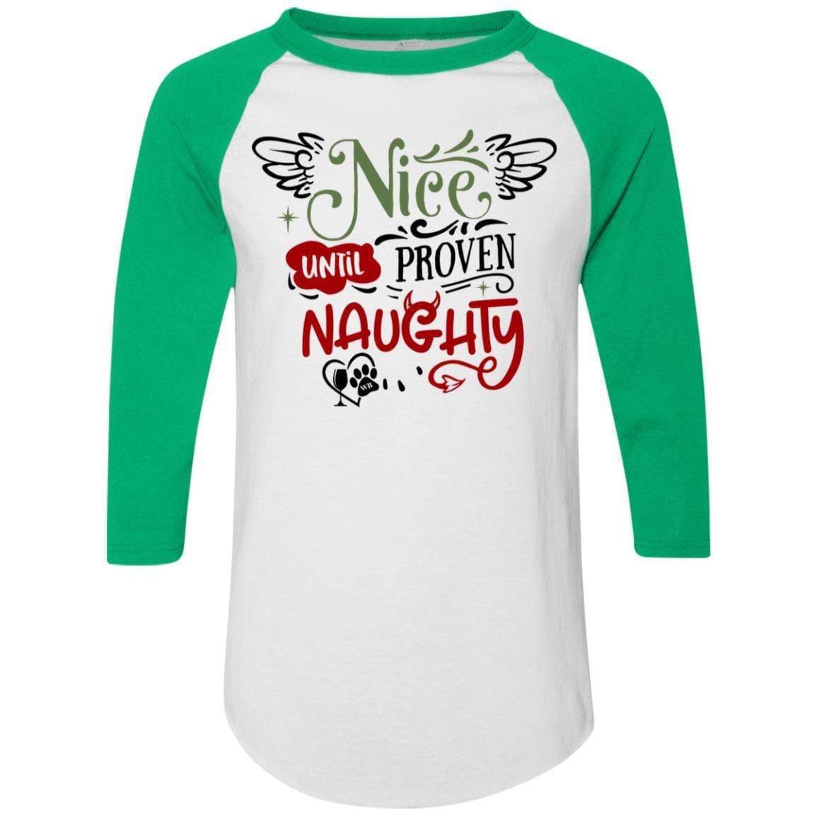 T-Shirts White/Kelly / S WineyBitches.Co Colorblock Raglan Jersey WineyBitchesCo