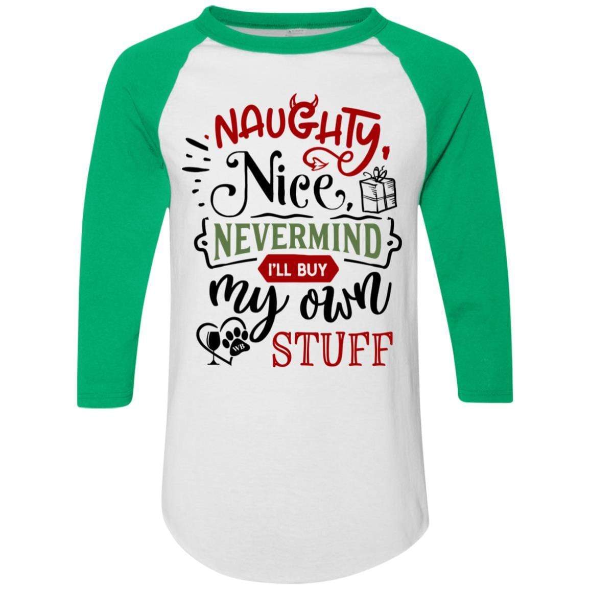 T-Shirts White/Kelly / S WineyBitches.Co Colorblock Raglan Jersey WineyBitchesCo