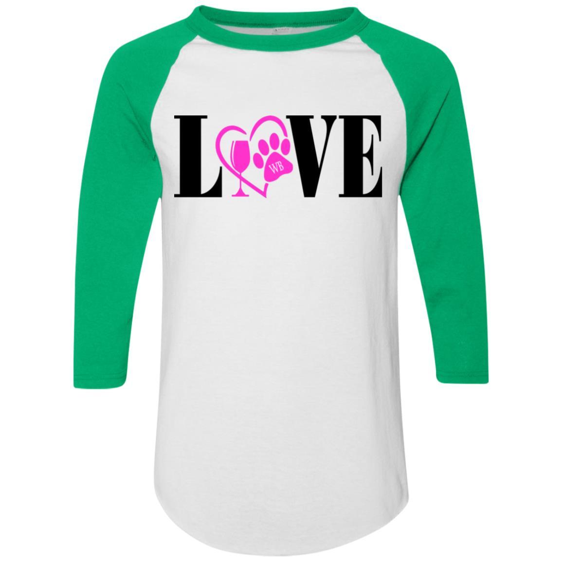 T-Shirts White/Kelly / S WineyBitches.co Colorblock Raglan Jersey WineyBitchesCo