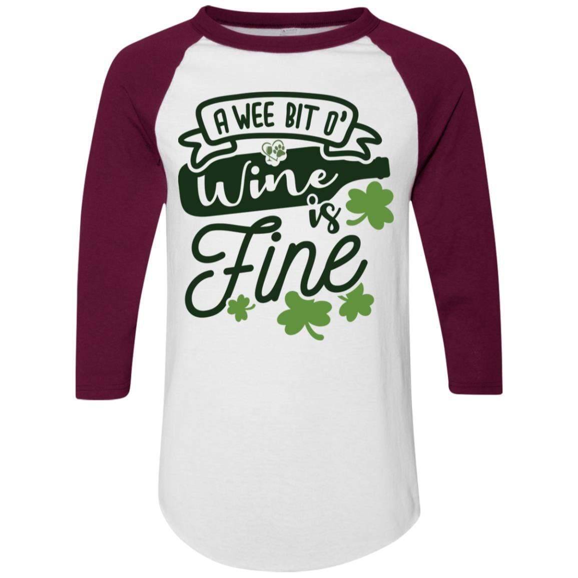 T-Shirts White/Maroon / S Winey Bitches Co Colorblock Raglan Jersey WineyBitchesCo