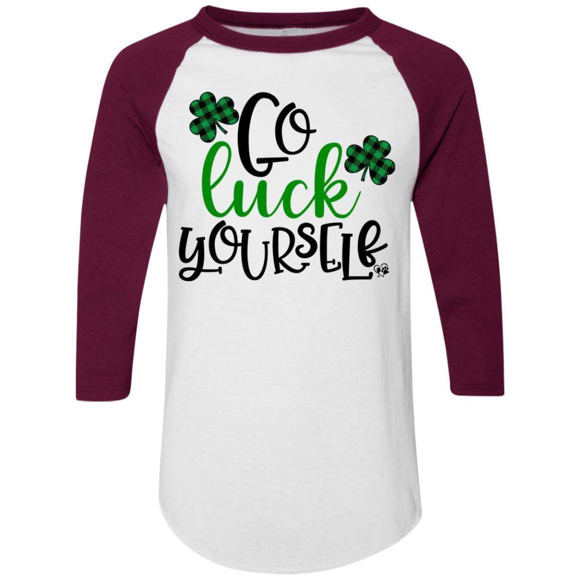 T-Shirts White/Maroon / S Winey Bitches Co Colorblock Raglan Jersey WineyBitchesCo