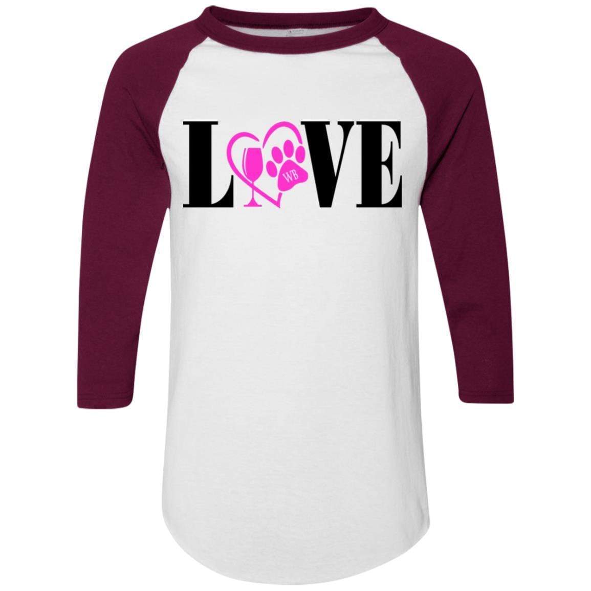 T-Shirts White/Maroon / S WineyBitches.co Colorblock Raglan Jersey WineyBitchesCo