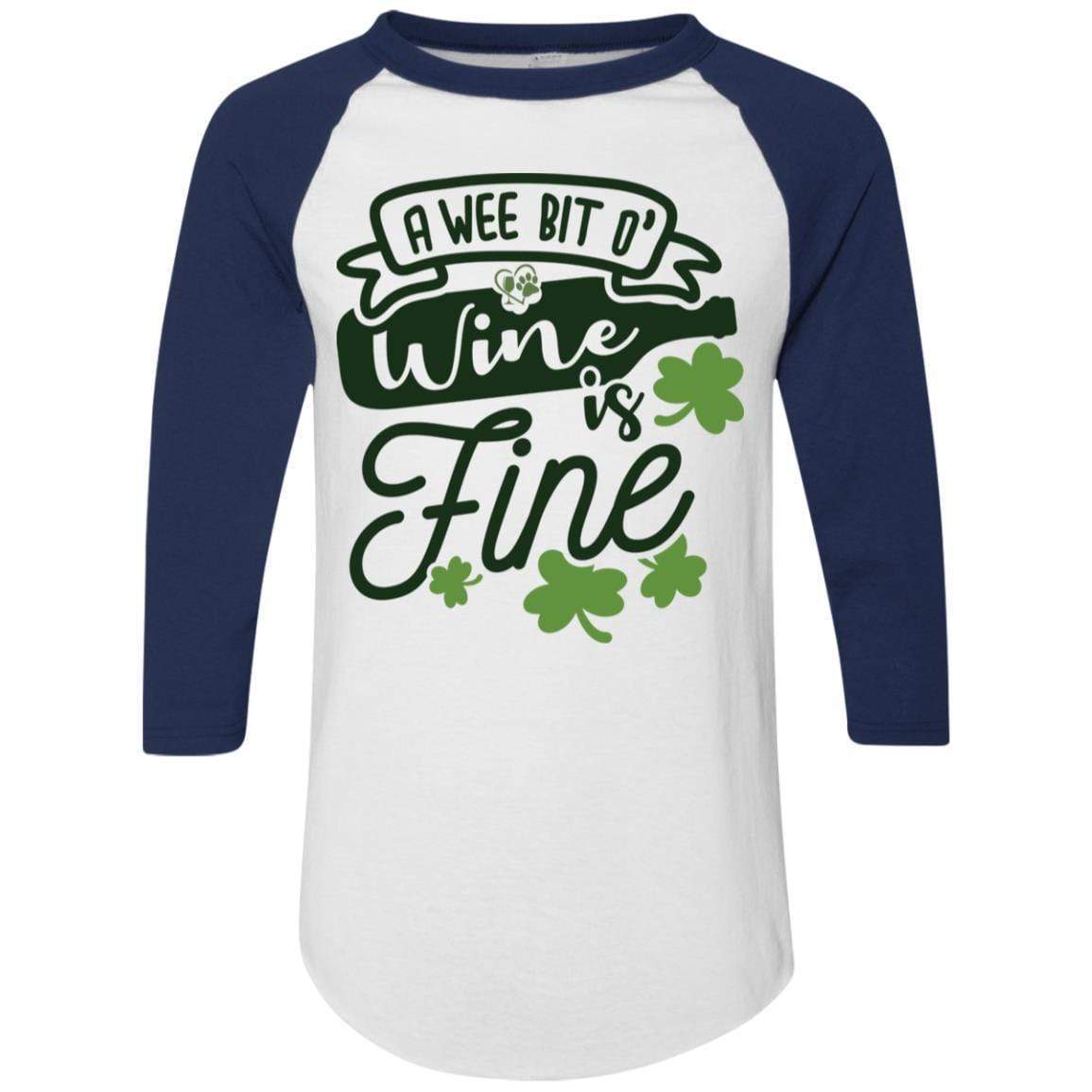 T-Shirts White/Navy / S Winey Bitches Co Colorblock Raglan Jersey WineyBitchesCo