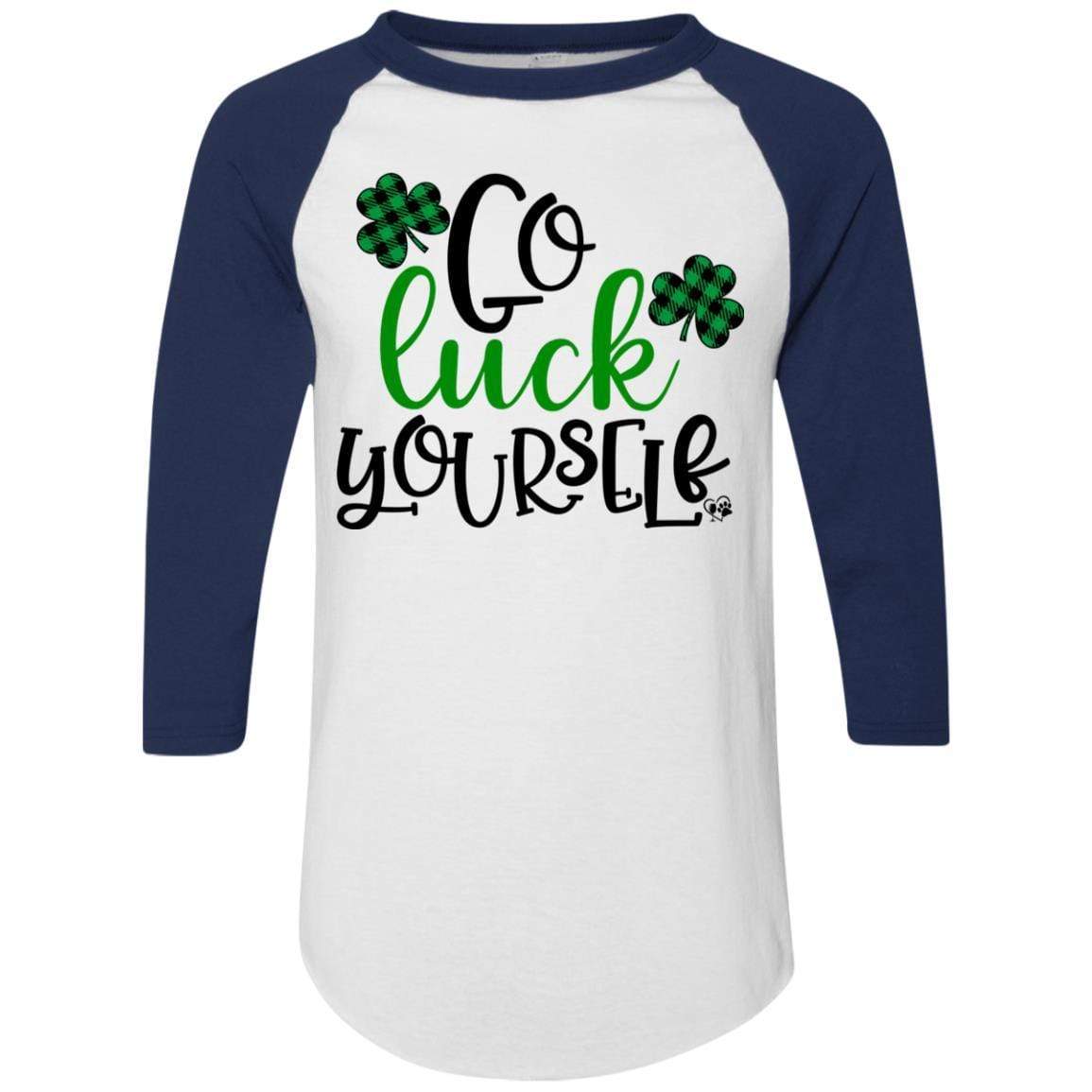 T-Shirts White/Navy / S Winey Bitches Co Colorblock Raglan Jersey WineyBitchesCo