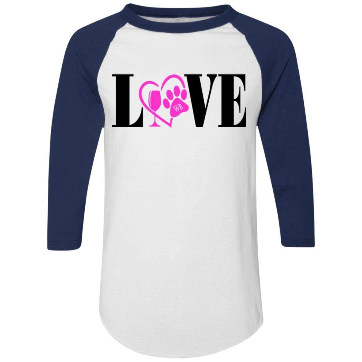 T-Shirts White/Navy / S WineyBitches.co Colorblock Raglan Jersey WineyBitchesCo